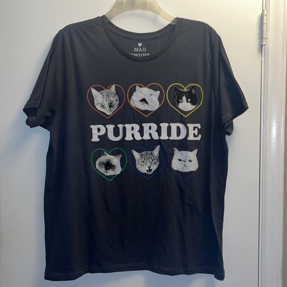Pride Shirt Purrride Cat Shirt LGBTQ Plus size 3x